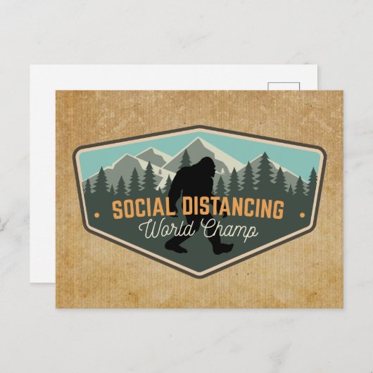 Social Distancing World Champ Post Kaart (Voorkant / Achterkant)