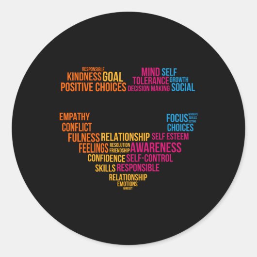 Social Emotional Learning Team Counselor Sel Day Ronde Sticker (Voorkant)