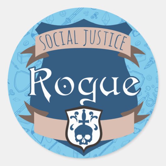 Social Justice Class Sticker: Bard Ronde Sticker (Voorkant)