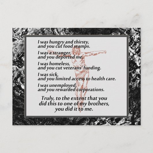 Social Justice Crucifix Briefkaart (Voorkant)