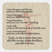 Social Justice Crucifix Vierkante Sticker (Voorkant)