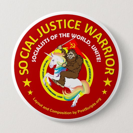 Social Justice Warrior Ronde Button 4,0 Cm (Voorkant)