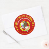 Social Justice Warrior Ronde Sticker (Envelop)