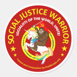 Social Justice Warrior Ronde Sticker