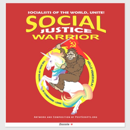 Social Justice Warrior Sticker (Vel)