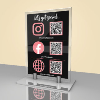 Social Media Aanmelding | QR Code Zakelijke Tafelk Kaart