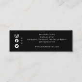 Social Media-All & Website Hot Pink Glitter Mini Visitekaartje (Achterkant)