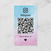 Social Media Aquarel Roze Blauw Ombre Instagram Visitekaartje (Achterkant)