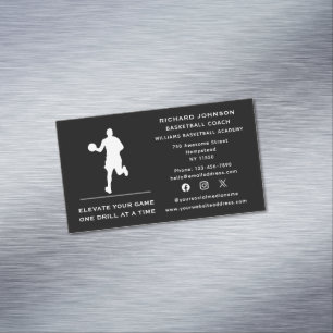 Social Media Basketbal Coach Instructeur Sport Magnetisch Visitekaartje