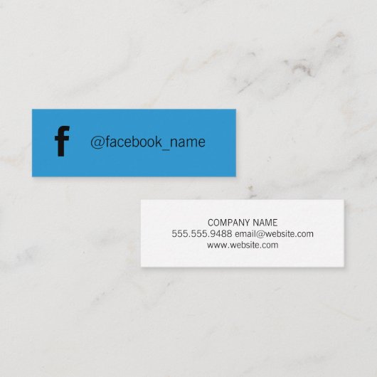Social Media (blauw / wit) Mini Visitekaartje (Voorkant / Achterkant)