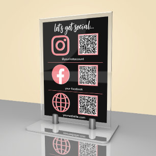 Social Media Bord   QR Code Zakelijke Tafelkaart  Kaart