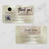 Social Media Business Modern Goud Dank je Visitekaartje (Voorkant / Achterkant)