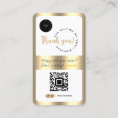 Social Media Business QR Code Logo Bedankt Gold Visitekaartje (Voorkant)