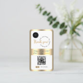 Social Media Business QR Code Logo Bedankt Gold Visitekaartje (Staand voorkant)