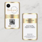 Social Media Business QR Code Logo Bedankt Gold Visitekaartje (Voorkant / Achterkant)