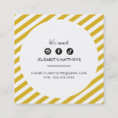 SOCIAL MEDIA cirkel rand zwart mosterd geel Vierkante Visitekaartje (Achterkant)