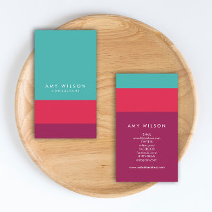 Social Media Color Block Turquoise Pink Paars Visitekaartje