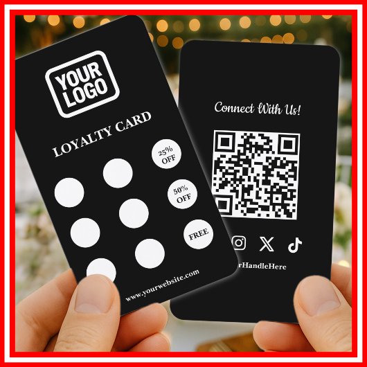 Social Media Connect With Us QR Code Loyalty Card Visitekaartje