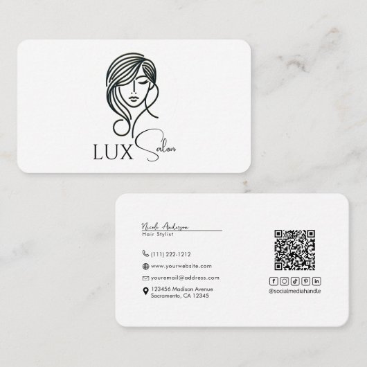 Social Media Connection QR Code Logo Visitekaartje (Voorkant / Achterkant)