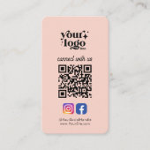 Social Media Custom Logo QR Code Peach Bold Bold Visitekaartje (Voorkant)