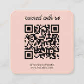 Social Media Custom Logo QR Code Zwart Eenvoudig Vierkante Visitekaartje (Voorkant)