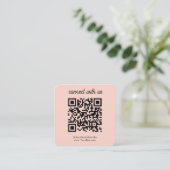 Social Media Custom Logo QR Code Zwart Eenvoudig Vierkante Visitekaartje (Staand voorkant)
