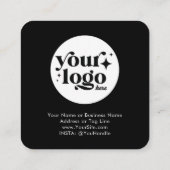 Social Media Custom Logo QR Code Zwart Eenvoudig Vierkante Visitekaartje (Achterkant)