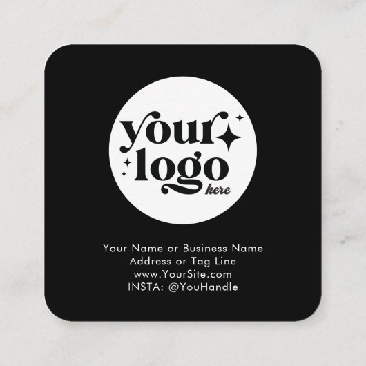 Social Media Custom Logo QR Code Zwart Eenvoudig Vierkante Visitekaartje (Achterkant)