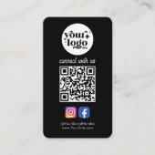 Social Media Custom Logo QR Code Zwart Vet Visitekaartje (Voorkant)