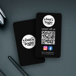 Social Media Custom Logo QR Code Zwart Vet Visitekaartje