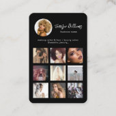 Social Media Custom QR Code & Foto Zwart Modern Visitekaartje (Voorkant)