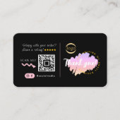Social Media Custom QR Code Logo Bedankt Zwart Visitekaartje (Voorkant)