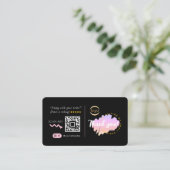 Social Media Custom QR Code Logo Bedankt Zwart Visitekaartje (Staand voorkant)