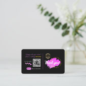 Social Media Custom QR Code & Logo Bedankt Zwart Visitekaartje (Staand voorkant)