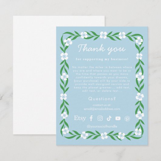 Social Media Dank aan klanten Kaart (Voorkant / Achterkant)