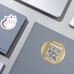 Social Media Decal, QR-code naar uw Instagram, Vierkante Sticker