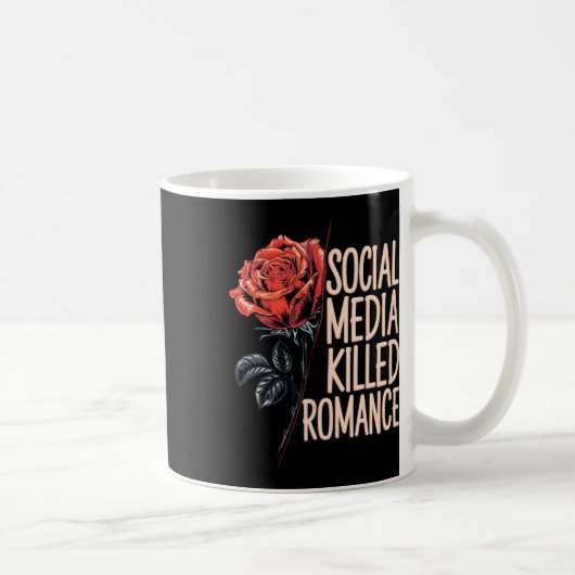 Social media doodden Romance meme-Valentijn Red Ro Koffiemok (Rechts)
