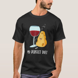Social Media Duet-ontwerp voor een rode wijn en ka T-shirt