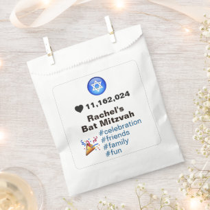 Social Media Emoji Bat Mitzvah of Bar Mitzvah Bedankzakje