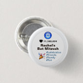 Social Media Emoji Bat Mitzvah of Bar Mitzvah Ronde Button 3,2 Cm (Voorkant /achterkant)