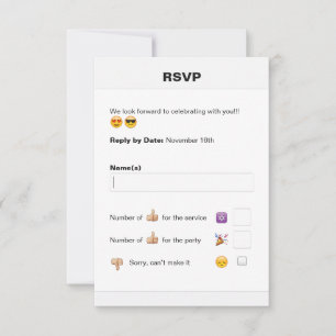 Social Media Emoji Bat Mitzvah of Bar Mitzvah RSVP Kaartje