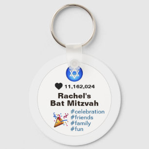 Social Media Emoji Bat Mitzvah of Bar Mitzvah Sleutelhanger