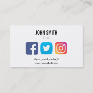 SOCIAL MEDIA FACEBOOK TWITTER INSTAGRAM PROFIEL VISITEKAARTJE