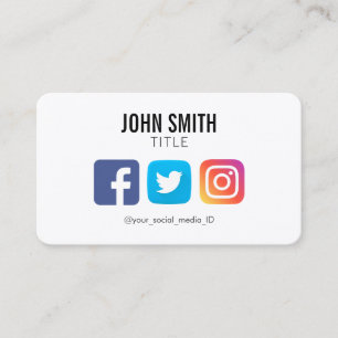 SOCIAL MEDIA FACEBOOK TWITTER INSTAGRAM PROFIEL VISITEKAARTJE