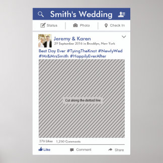 Social Media Feest Frame Foto Booth Prop Poster