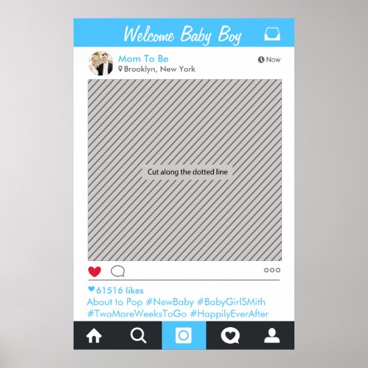 Social Media Feest Frame Foto Booth Prop Poster (Voorkant)