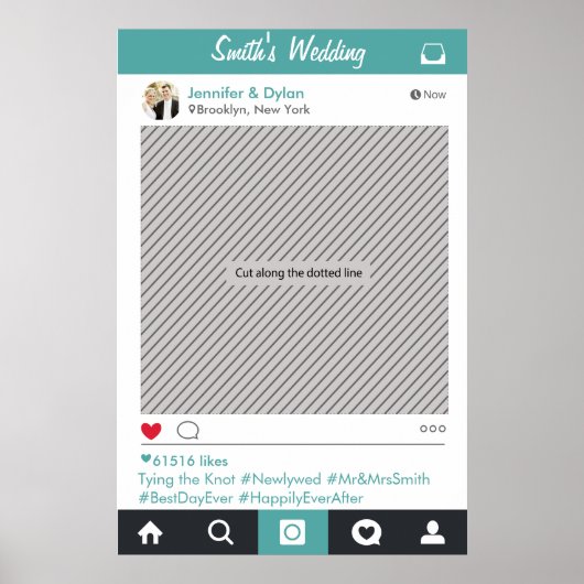 Social Media Feest Frame Foto Booth Prop Poster (Voorkant)