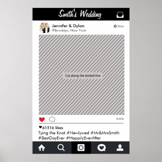 Social Media Feest Frame Foto Booth Prop Poster