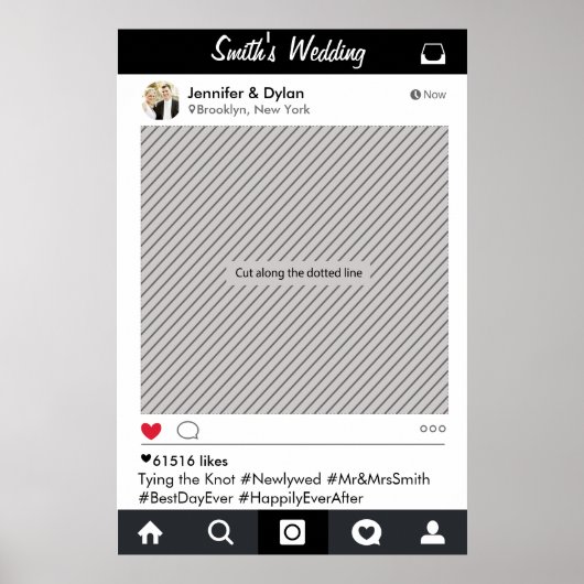 Social Media Feest Frame Foto Booth Prop Poster (Voorkant)