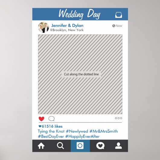 Social Media Feest Frame Foto Booth Prop Poster (Voorkant)